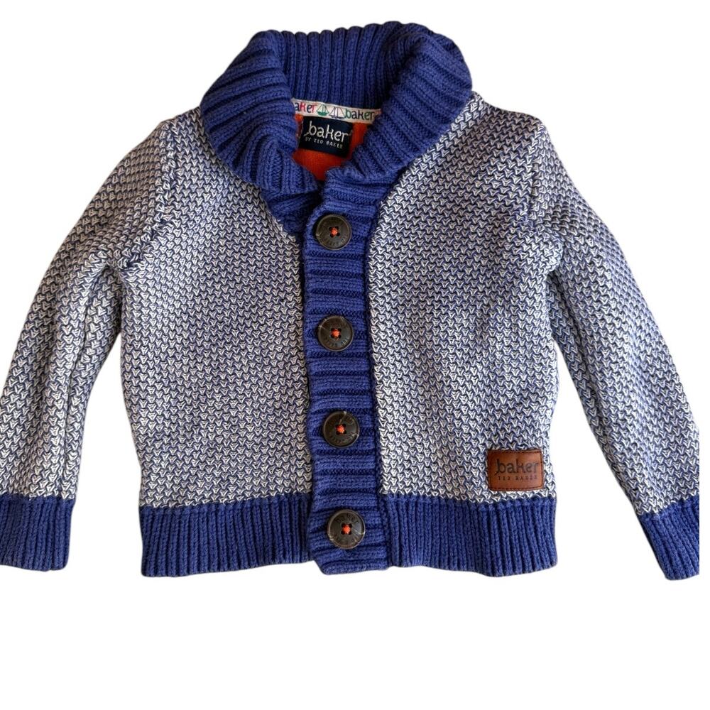 Ted Baker Kids Cotton Shawl Neck Cardigan Sweater